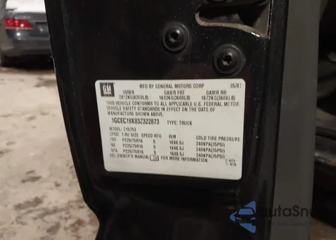 2003 Chevrolet Silverado 1500 Work Truck from USA, damaged, VIN 1GCEC19X83Z322873